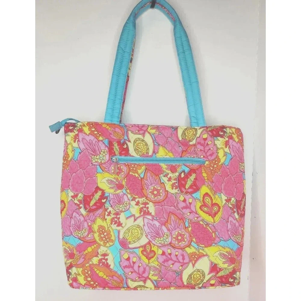 Belvah New Pink Blue Floral Diaper Bag w Changing Pad & Small Wipe Bag Baby Gift
